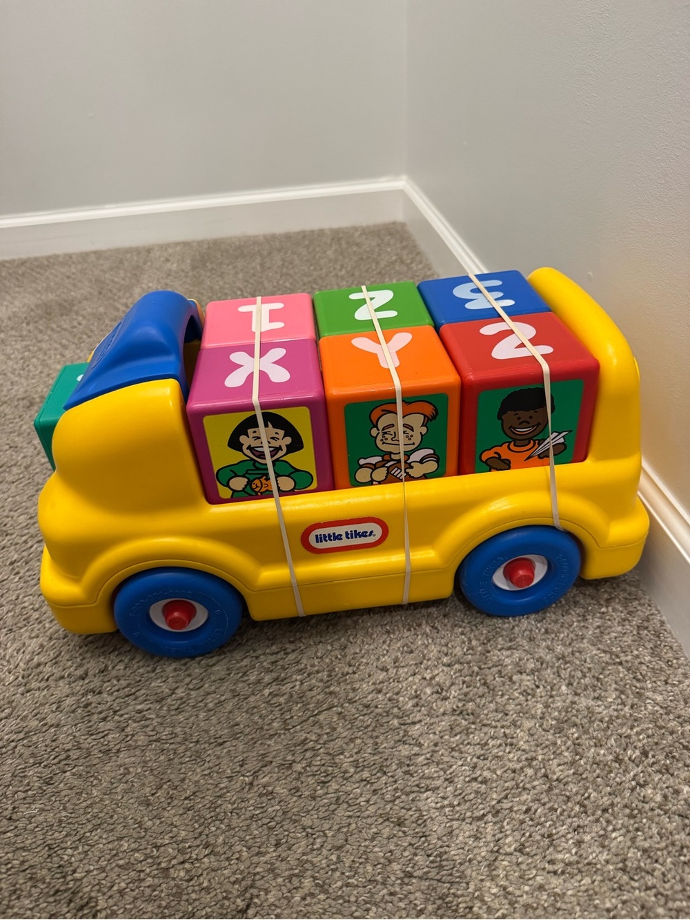 Little Tikes Alphabet Block School Bus Vintage Excellent Condition
